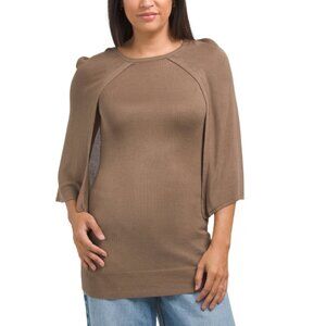 VERTIGO COLLECTION Green Cape Overlay Sleeveless Sweater